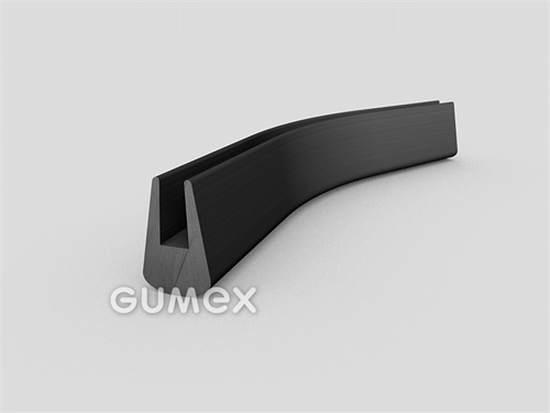 Gumový profil tvaru "U", 35x21/8mm, 70°ShA, SBR, -40°C/+70°C, čierny
